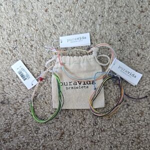 Pura Vida Multicolor Ankle Bracelet Set